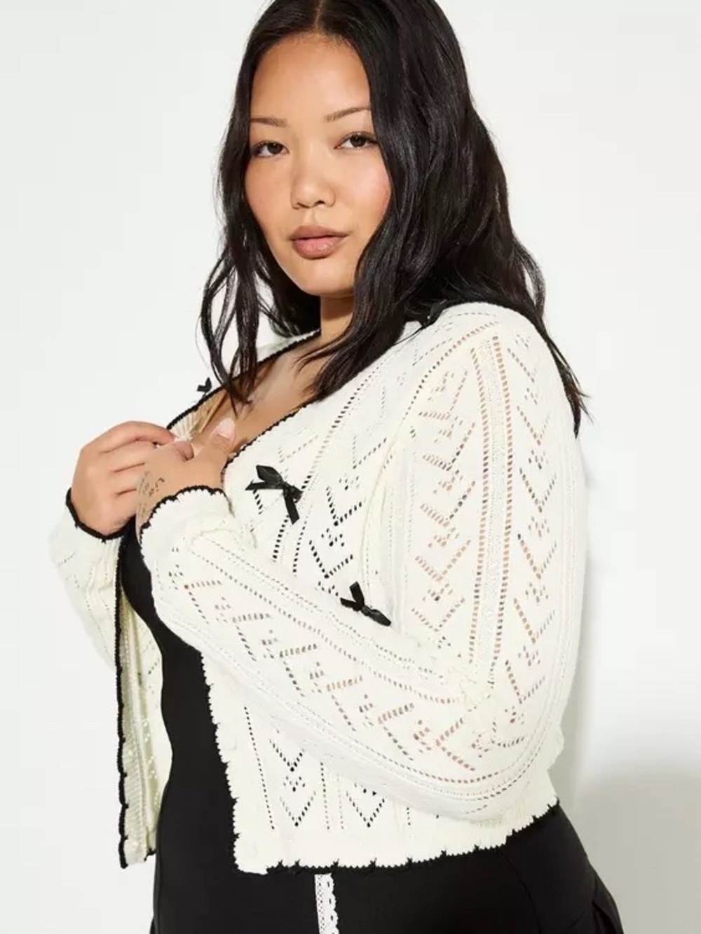 Torrid LoveSick Dainty Bow Cardigan NWT - Picture 2 of 3